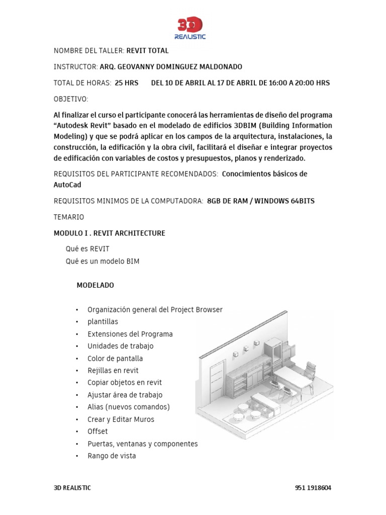 Curso Revit Total: Diseño 3D BIM | PDF | Autodesk Revit | Diseño