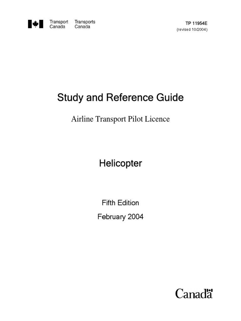 Study and Reference Guide Airline Transport Pilot License