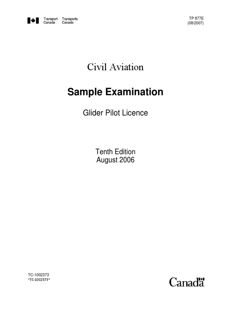 Glider Pilot Licence TP877 E PDF Atmosphere Of Earth Cloud