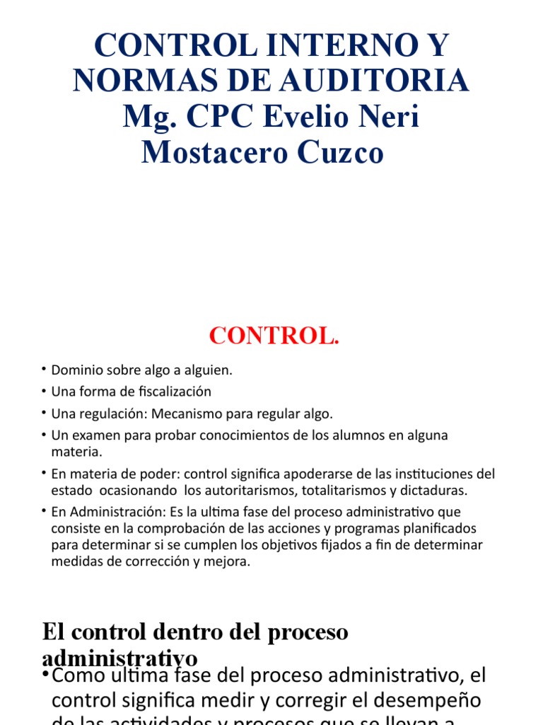 Control Interno y Normas de Auditoria | PDF | Contabilidad | Business