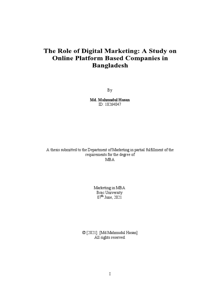 Daraz Thesis MBA 1 Download Free PDF E Commerce Product (Business)