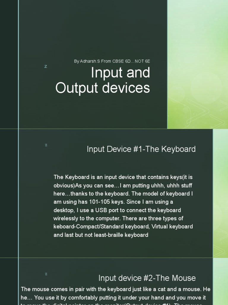 Adharsh 6D-Input and Output Devices | PDF | Computer Keyboard ...