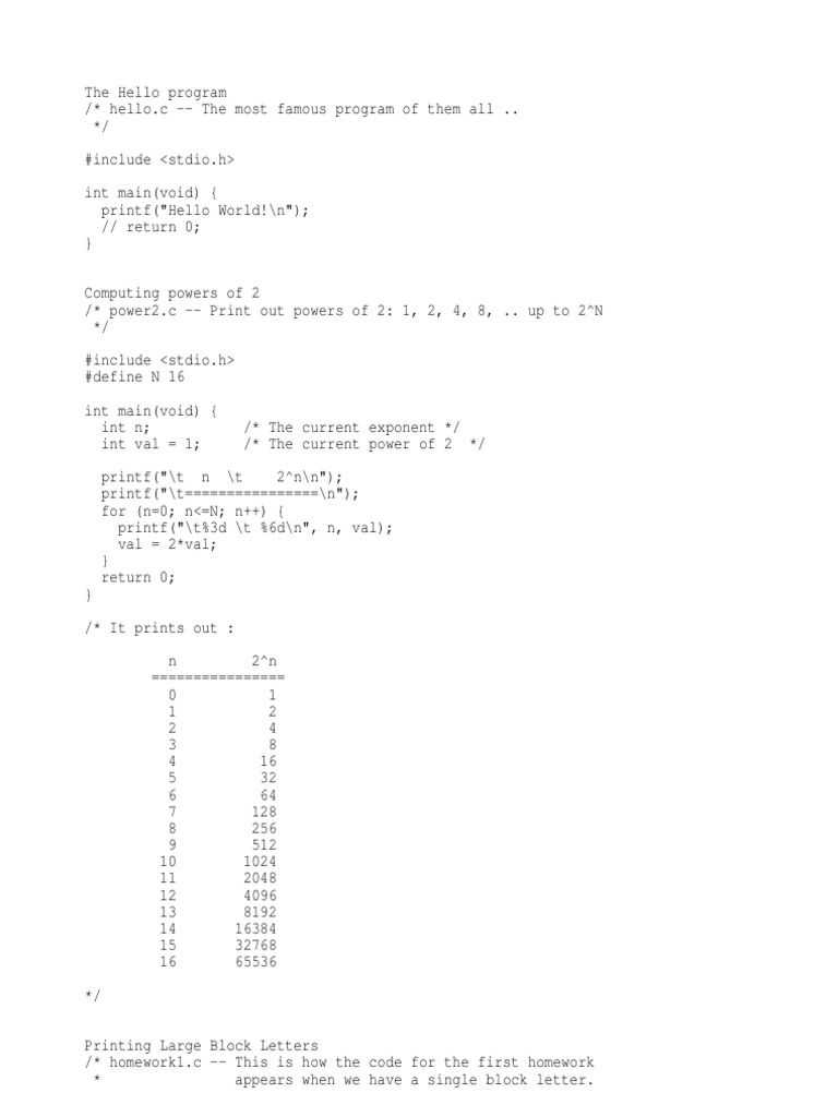 Simple C Programs | Pdf | Parameter (Computer Programming) | Integer  (Computer Science)