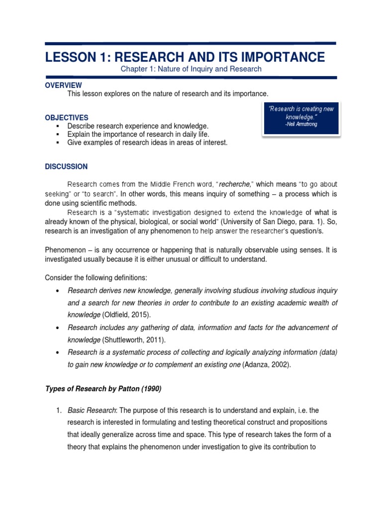 Importance of Research Explained | PDF | Science & Mathematics