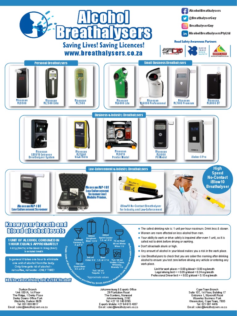 Alcohol Breathalysers Pty LTD Brochure 2022 PDF Alcoholic Beverages Social Aspects Of
