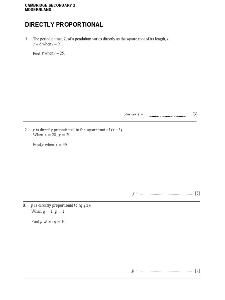 CS2 - Direct Proportion | PDF