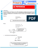 La Potencia para Quinto de Primaria