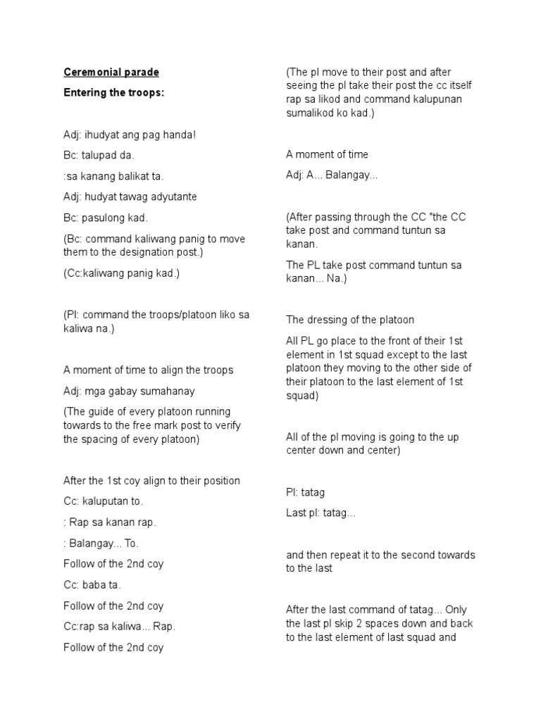 Ceremonial Parade | PDF | Military | Military Science