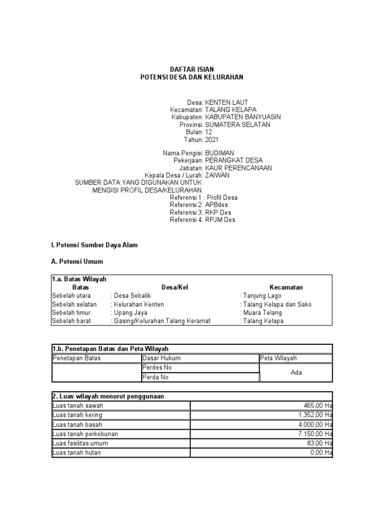 Potensi Desa PDF
