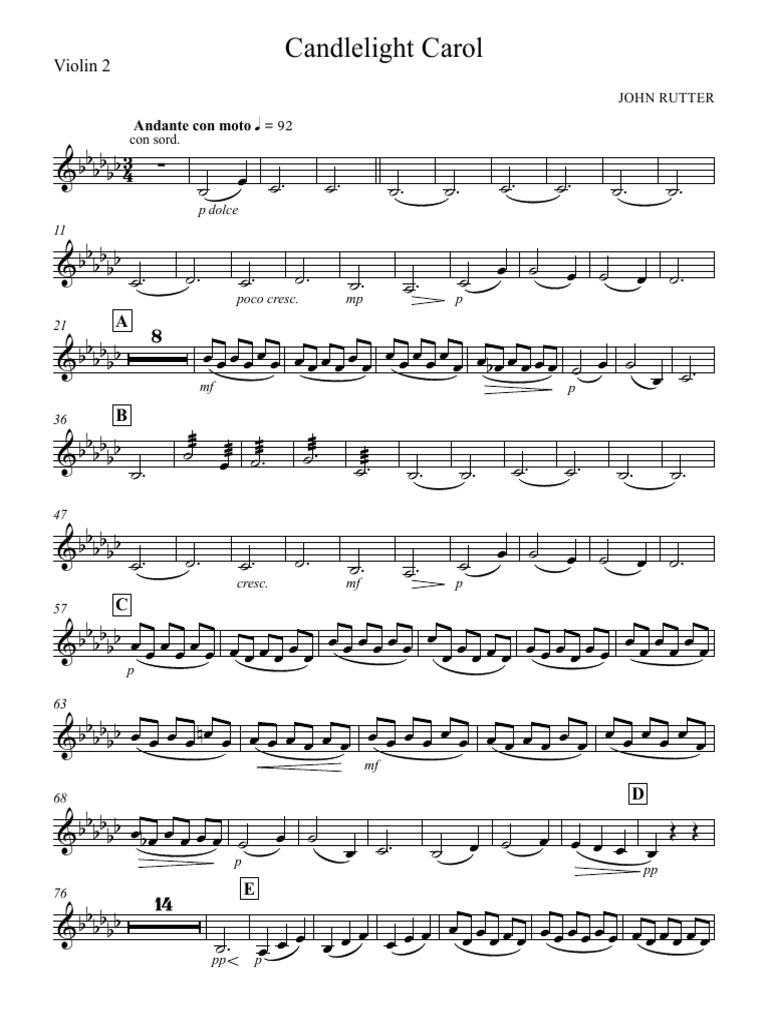 Candlelight Carol Instrumente Violin 2 PDF