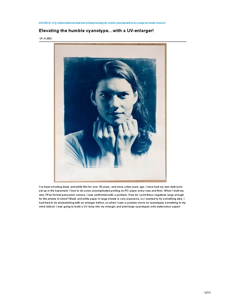 Cyanotype Printing with a UV Enlarger | PDF | Exposure (Photography ...