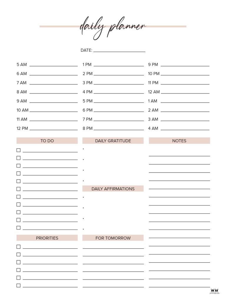 Daily Planner with Time Slots PDF | PDF