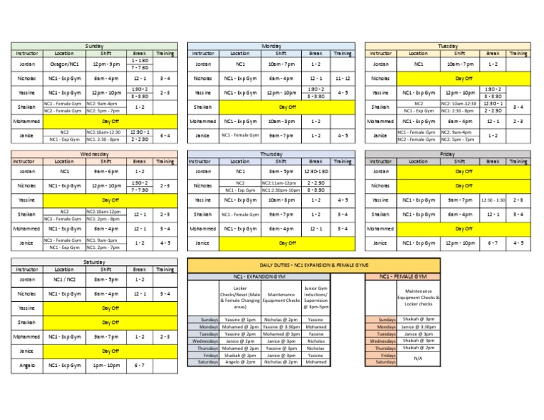 Smp gym shifts june update pdf