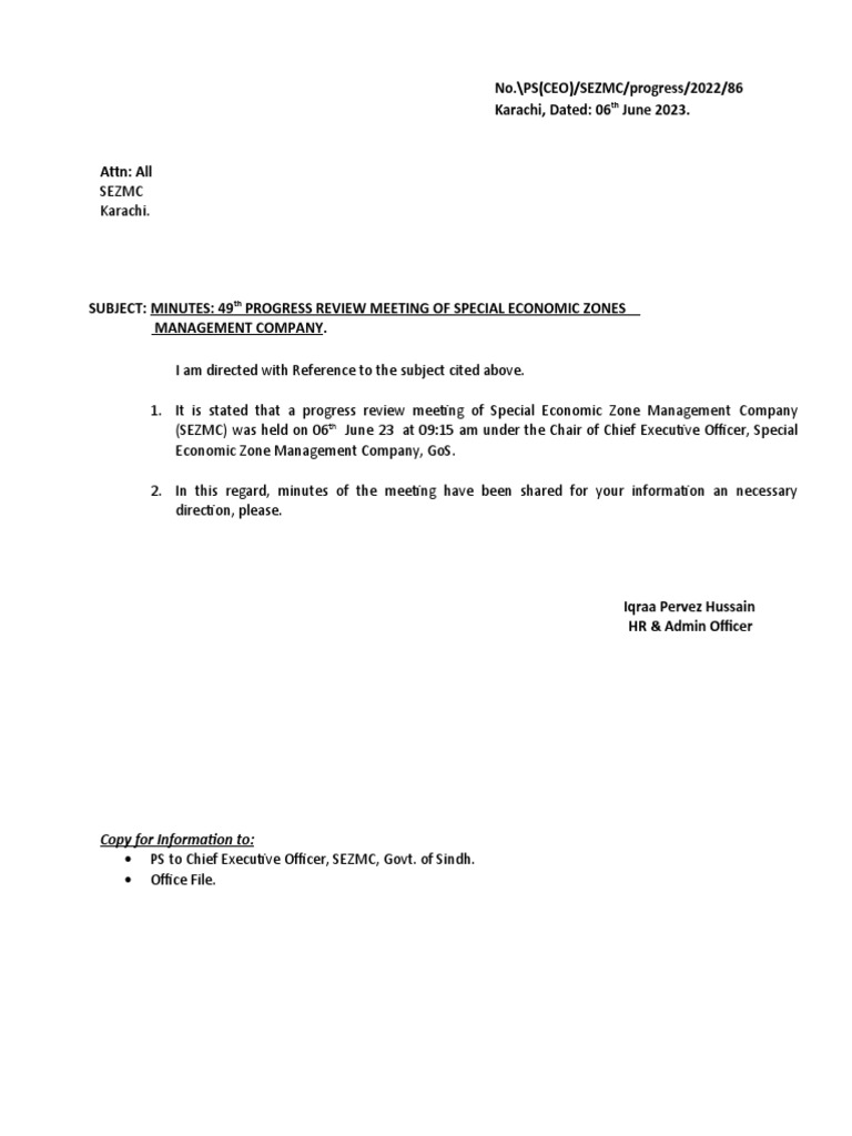 50th weekly review meeting pdf