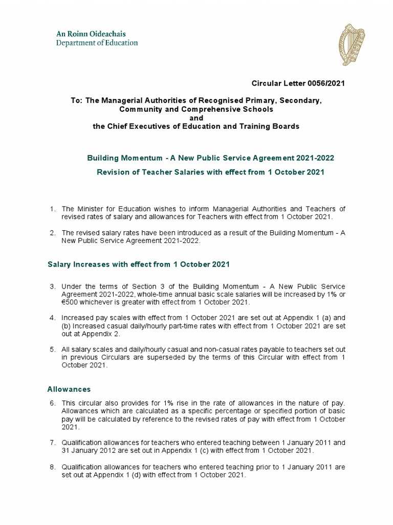 Department of Education Teacher Pay Scales | PDF