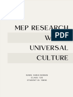 Universal Culture - Research Work