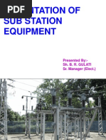 Prsentation of Sub Station Equipment: Presented By:-Sh. B. R. Gulati Sr. Manager (Elect.)