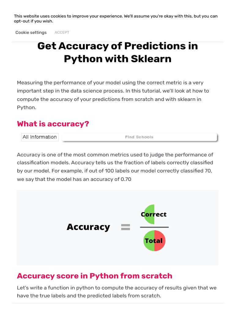 Get Accuracy of Predictions in Python With Sklearn - Data Science ...