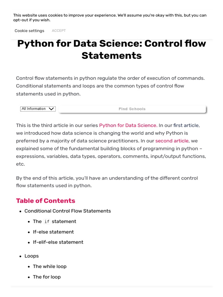 Python for Data Science_ Control flow Statements - Data Science ...