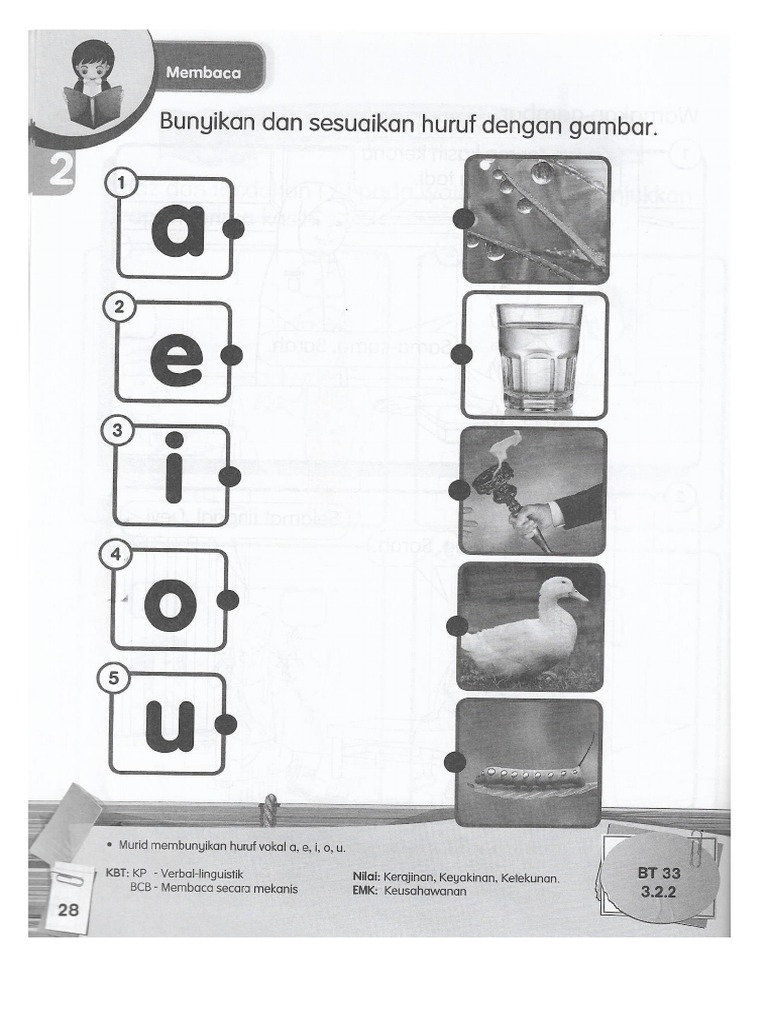 Lembaran Huruf Vokal | PDF