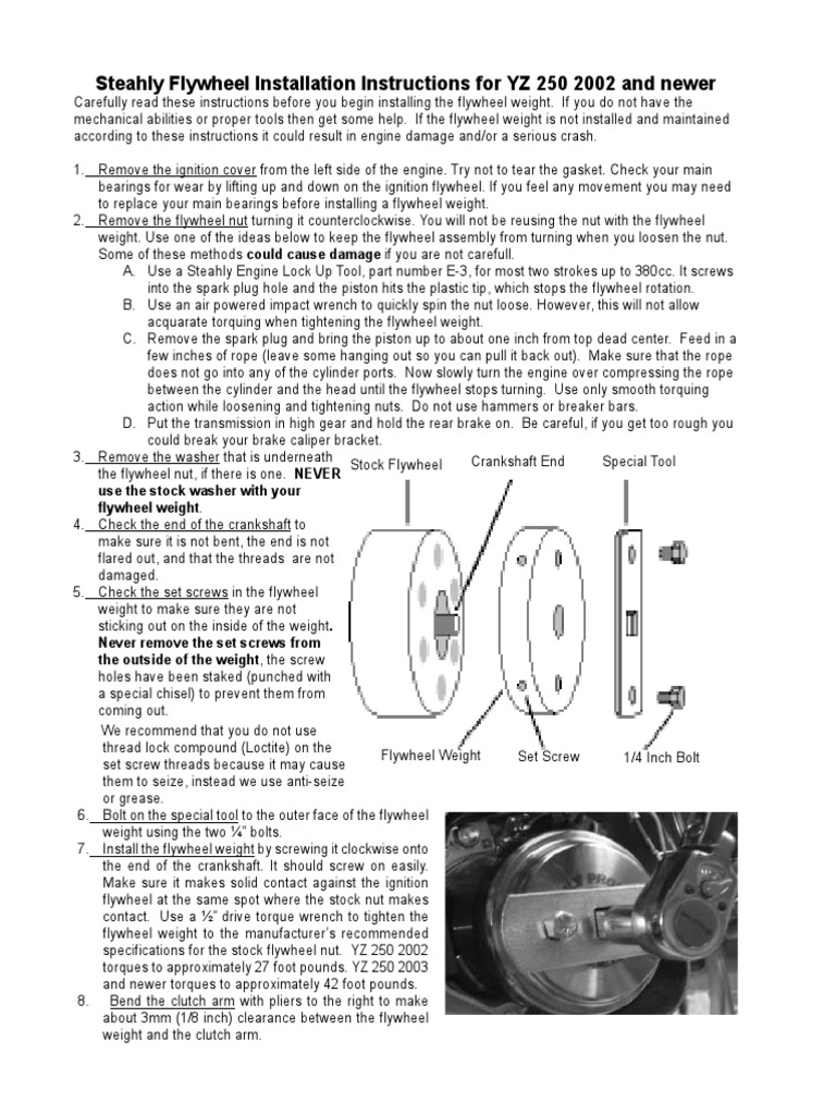 Steahly Flywheel Weight Install Guide | PDF | Screw | Mechanical ...
