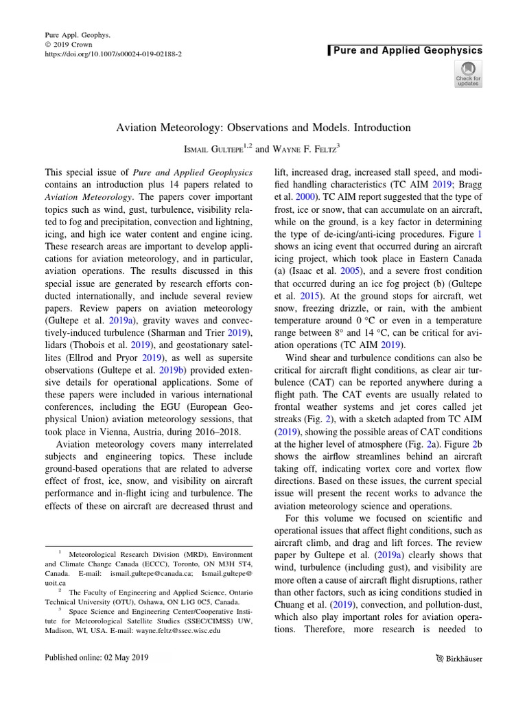 Aviation Meteorology Observations And Mo Pdf Numerical Weather