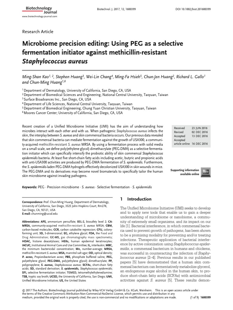 Microbiome precision editing using peg as a select pdf