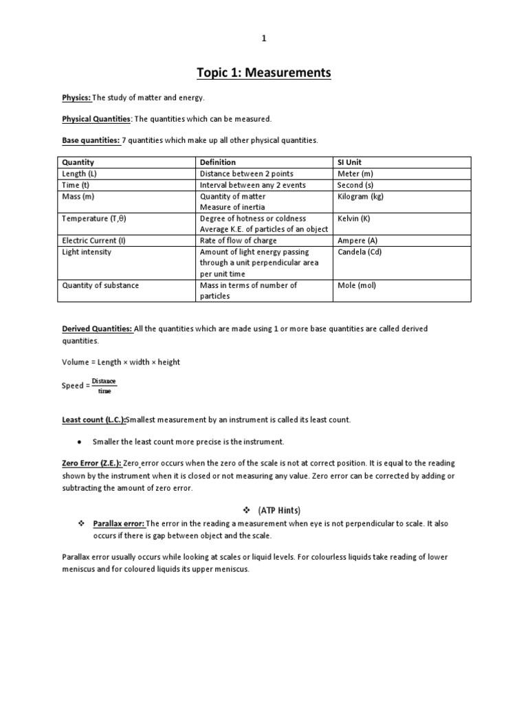 Essential Measurements in Physics | PDF | Acceleration | Force