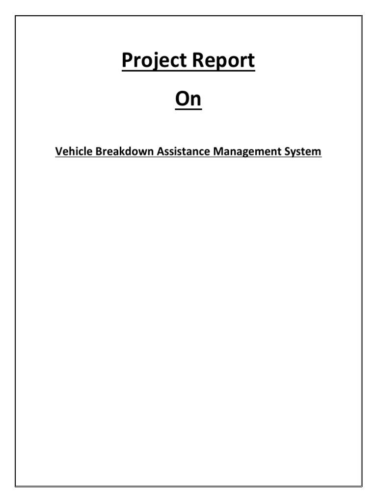 Vehicle Breakdown Assistance Management System | Download Free PDF ...