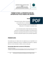 Ud. Met. Formato Guía. Presentación de Anteproyectos de Trabajos de Grado.