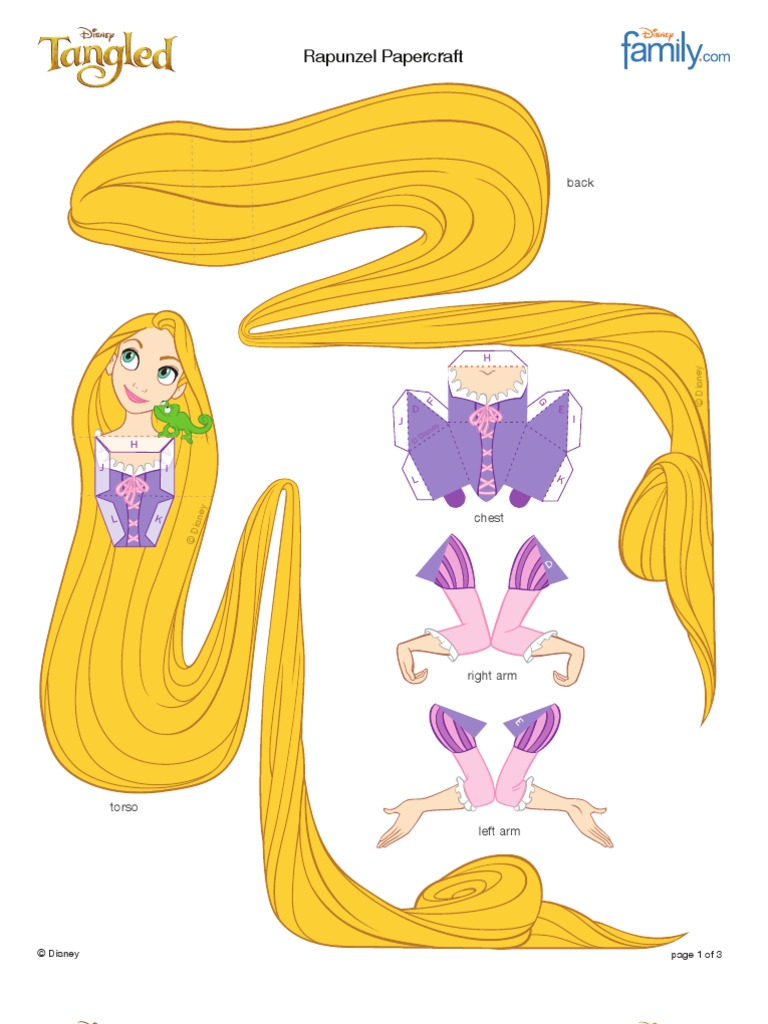 Tangled Rapunzel Paper Craft Printable 0910 | PDF