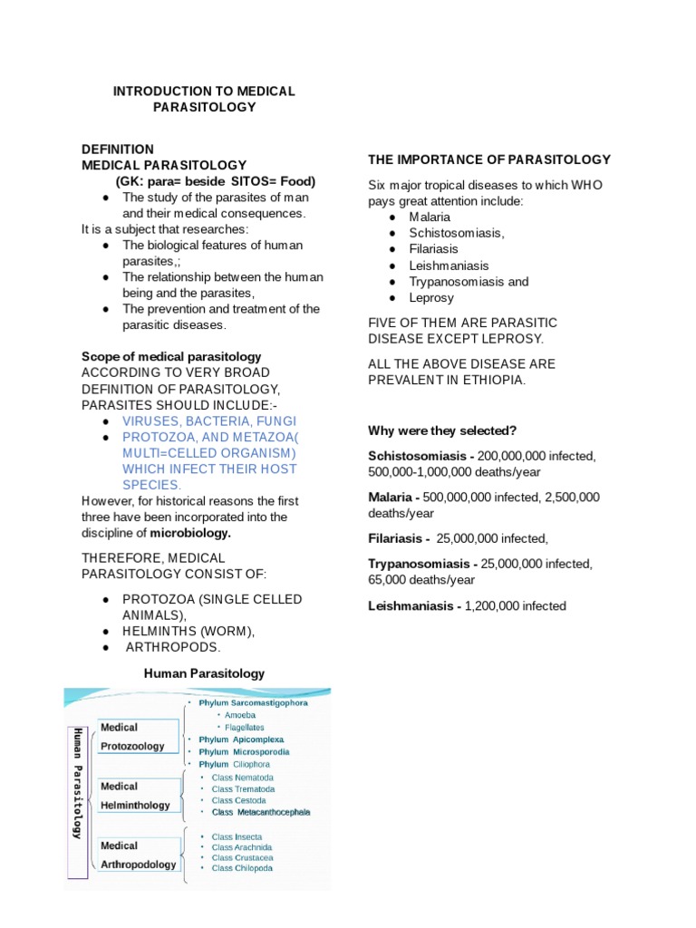 Introduction to Medical Parasitology | PDF