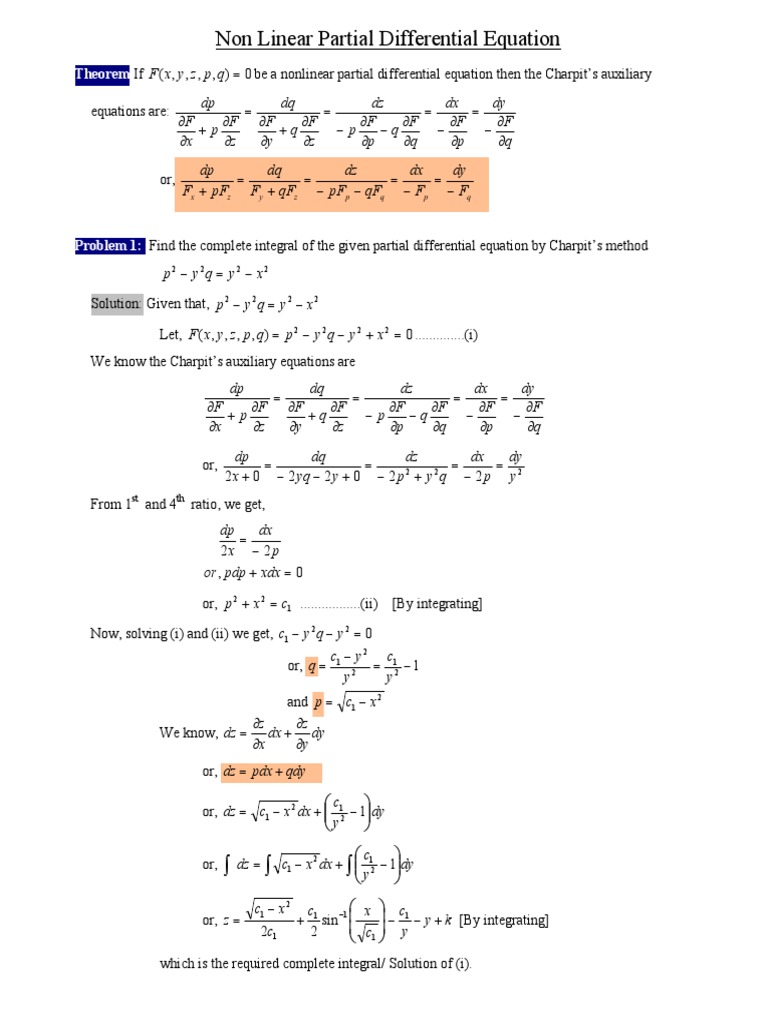 Lecture-3 Partial Differential Equation | PDF | Differential Equations ...