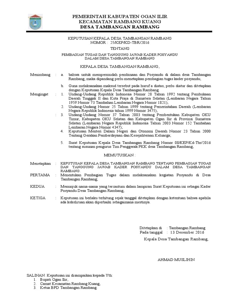 25 SK Posyandu | PDF