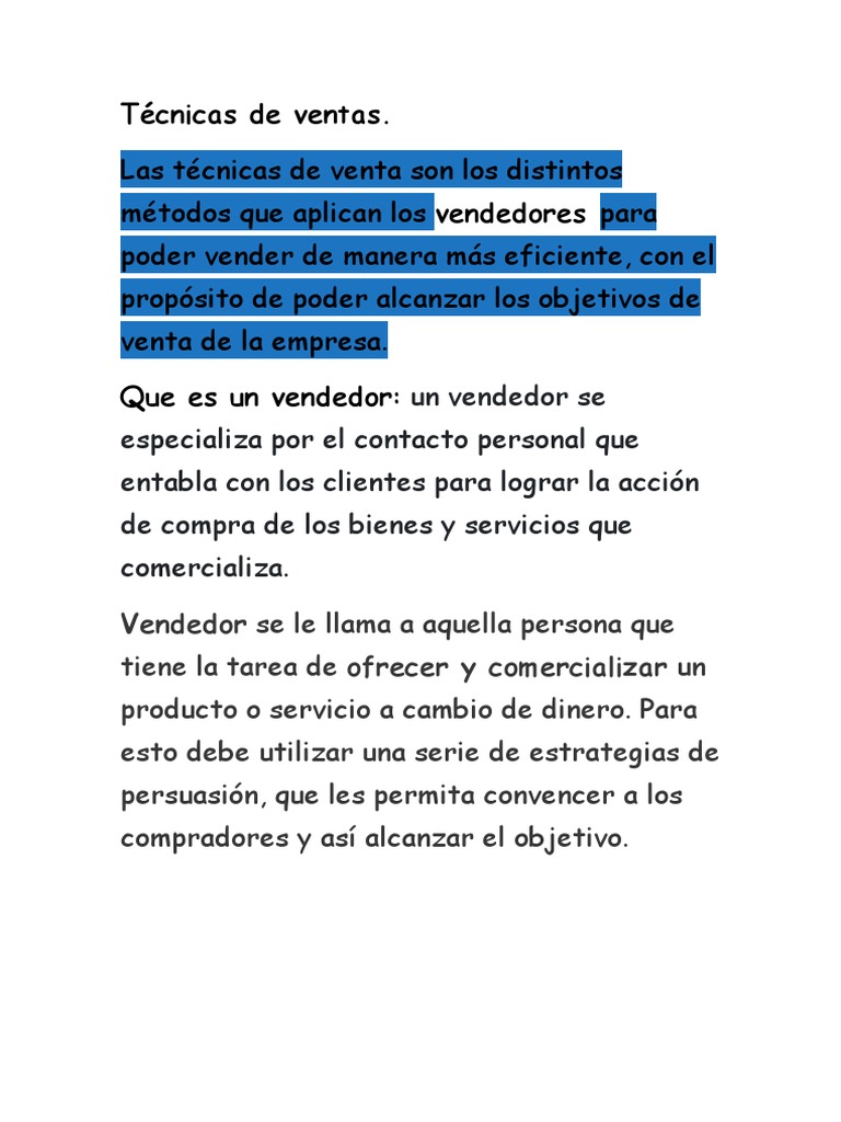 Tecnicas de Ventas Unidad 2 | PDF | Cliente | Ventas
