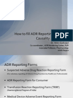 How To Fill ADR Reporitng Form and Causality Assessment