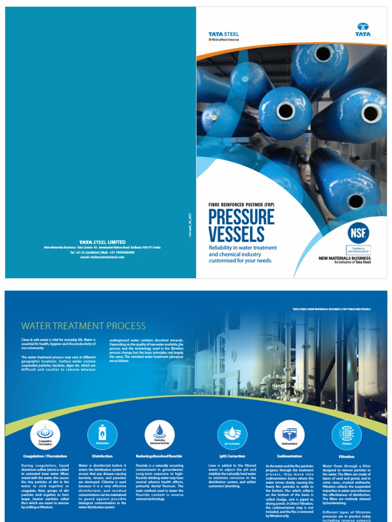 Tata Steel FRP Pressure Vessel Guide | PDF | Water Purification ...