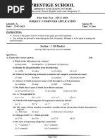 10th Computer Unit Test I Paper