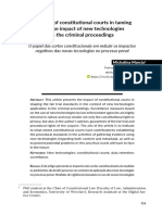 Michalina Marcia. O Papel Das Cortes Constitucionais em Reduzir Os Impactos Negativos Das Novas Tecnologias No Processo Penal