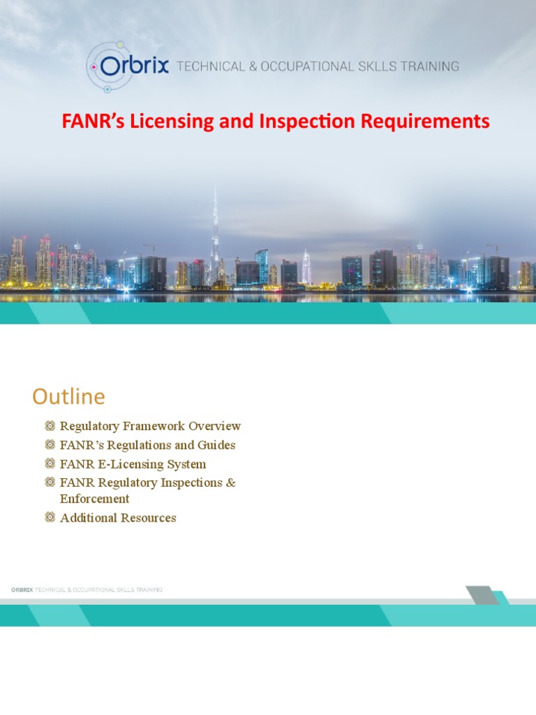 FANR Licensing and Inspection Overview | PDF
