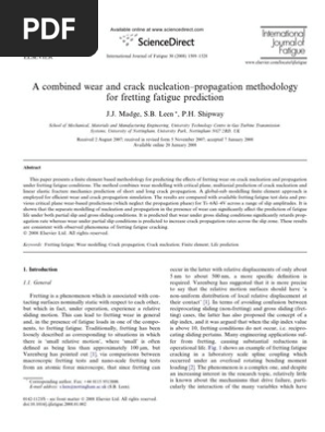 A combined wear and crack nucleation–propagation methodology for fretting fatigue prediction