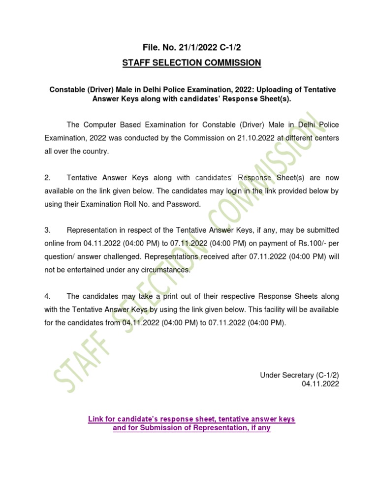 Write Up Final Answer Key Delhi Police (Driver) 2022 04112022 PDF