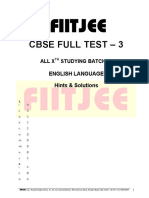 Cbse Full Test - 3-English - Sol