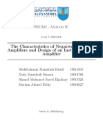 The Characteristics of Negative Feedback Amplifiers and Design of An Instrumentation Amplifier