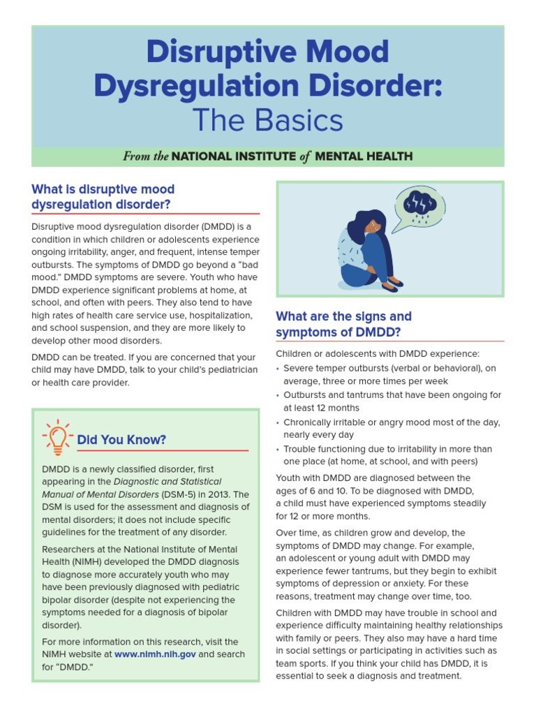 Curated visual reference: Visual Reference: Disruptive Mood Dysregulation Disorder The Basics Pdf