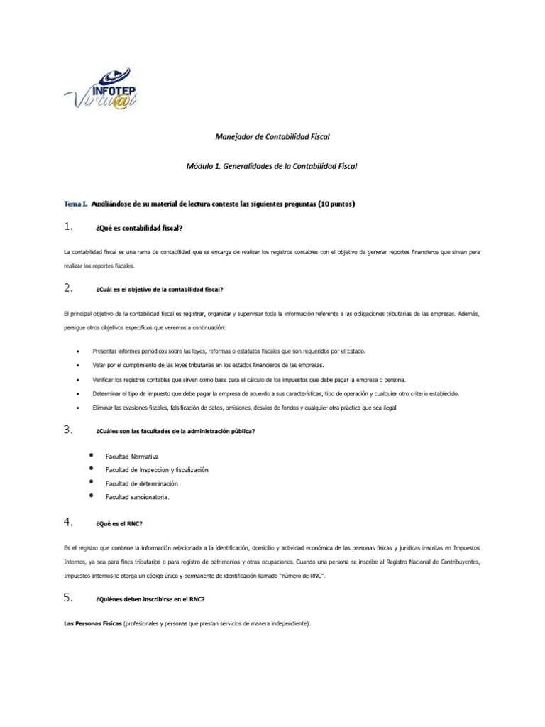 Actividad 1 Modulo 1 Pdf Contabilidad Impuestos