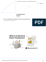 Power Transformers - Definition, Types, and Applications - Electrical4U