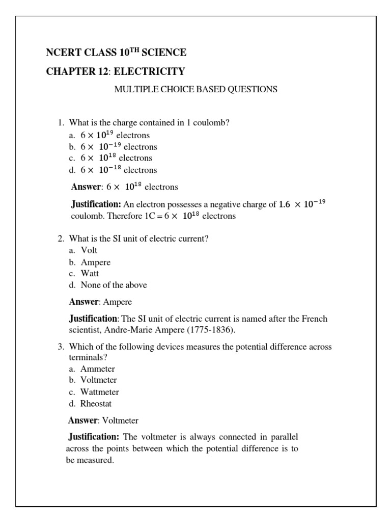 Ncert Class 10 Science Chapter 12 Electricity Answer 6 Justification