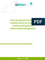 Ruta de Atencion Centro de Cuidado Clinico de Medicina Transfusional Basada en Patient Blood Management