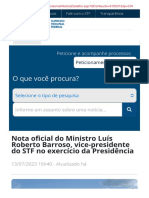 18JUL23. Barroso Nota Derrotamos o Bolsonarismo